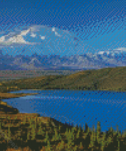 Snowy Mountain Wonder Lake Diamond Paintings