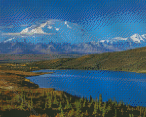 Snowy Mountain Wonder Lake Diamond Paintings