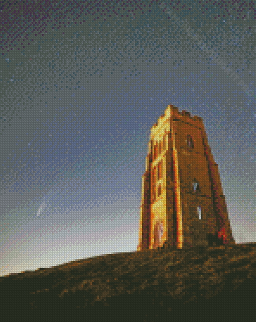 Starry Night Glastonbury Tor Diamond Paintings