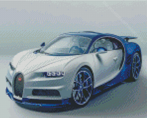 White Bugatti Chiron Diamond Paintings