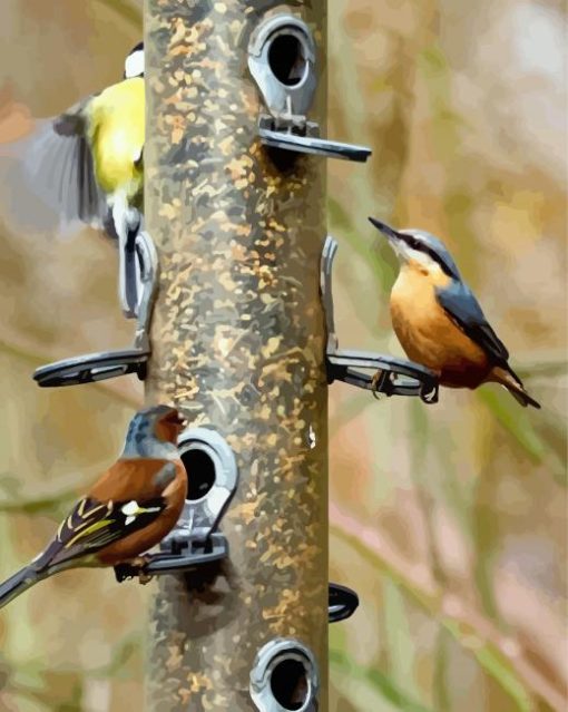 Birds At Bird Feeder Diamond Painting