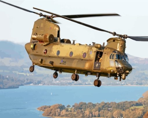 Chinook Helicopter Diamond Painting