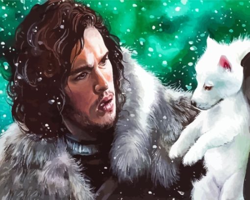 Jon Snow And Ghost Diamond Painting