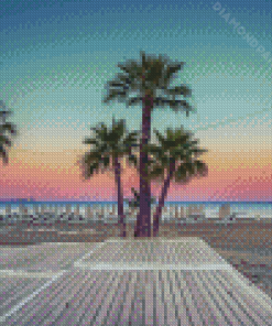 Larnaca Beach At Sunset Diamond Painting