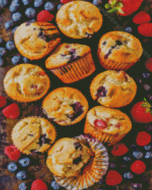 Mixed Berry Muffins Diamond Painting