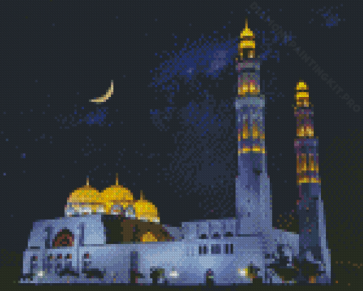 Mosque At Night Diamond Painting