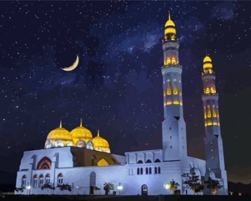 Mosque At Night Diamond Painting