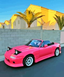 Pink Mazda Miata Diamond Painting