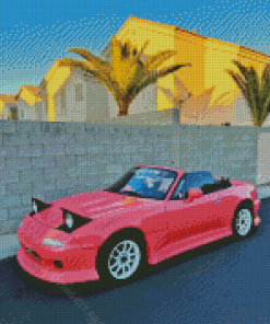 Pink Mazda Miata Diamond Painting