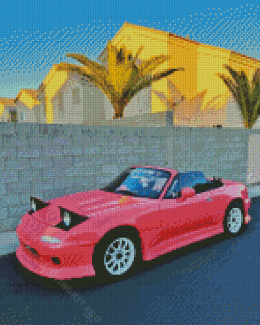 Pink Mazda Miata Diamond Painting