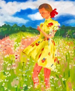 Young Girl In Meadow Diamond Painting