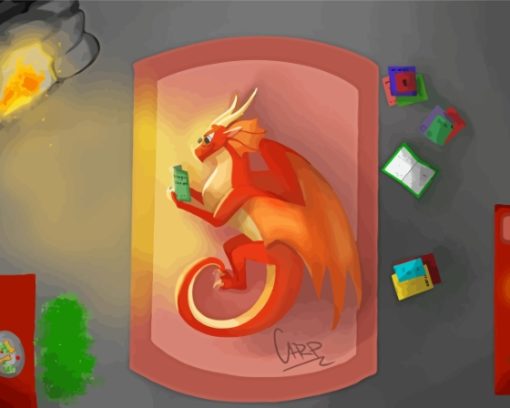 Baby Reading Dragon Diamond Painting