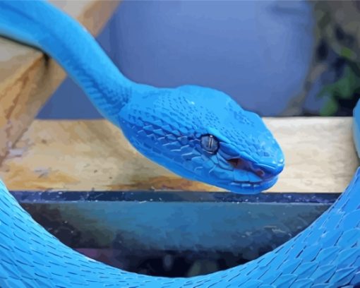 Blue Trimeresurus Snake Diamond Painting