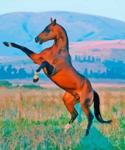 Brown Rearing Horse Diamond Painting