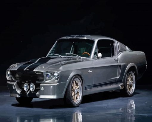 Grey 67 Mustang Diamond Painting