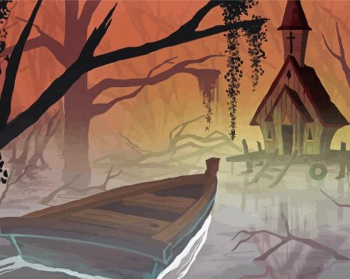 House In Spooky Swamp Diamond Painting