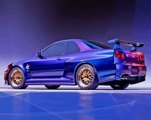 Nissan R34 Car Diamond Painting