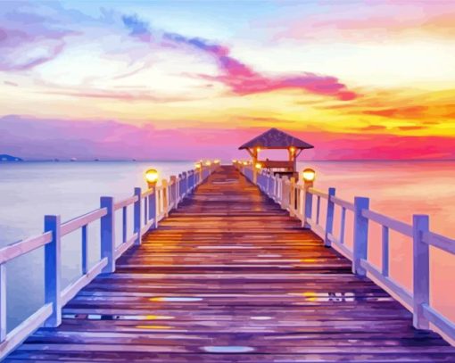 Pier Sunset Diamond Painting