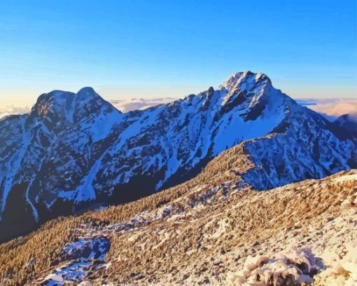 Snowy Yu Shan Taiwan Mountain Diamond Painting