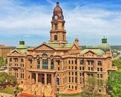 Tarrant Texas County Courthouse Diamond Painting