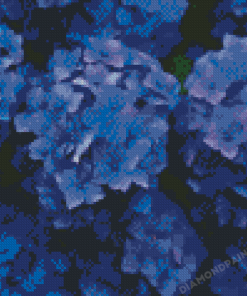 Blue Hortensia Flowers Diamond Painting