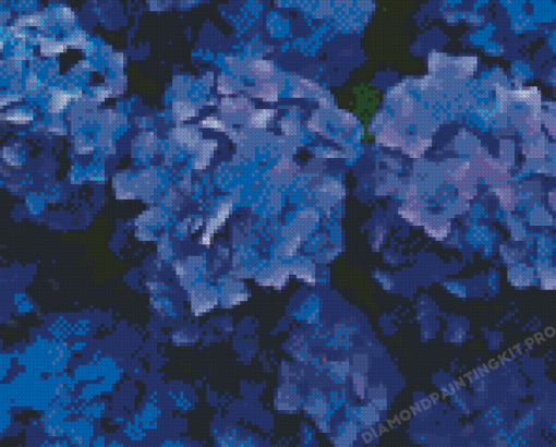 Blue Hortensia Flowers Diamond Painting