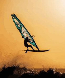 Ocean Windsurfing Silhouette Diamond Painting