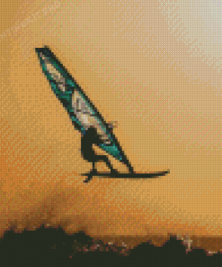 Ocean Windsurfing Silhouette Diamond Painting