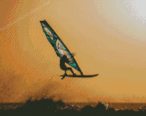 Ocean Windsurfing Silhouette Diamond Painting