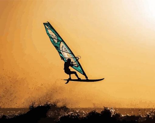 Ocean Windsurfing Silhouette Diamond Painting