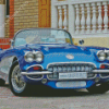 Antique Blue Corvette Car Diamond Painting