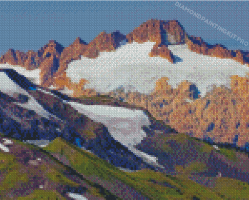 Beautiful View of Twin Sisters Mountains Diamond Painting