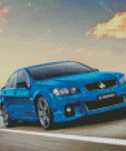 Blue Holden V8 Commodore On Road Diamond Painting