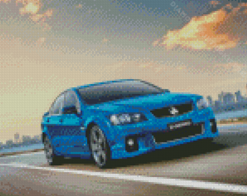 Blue Holden V8 Commodore On Road Diamond Painting