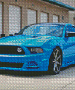 Blue Ford Mustang Car Diamond Painting