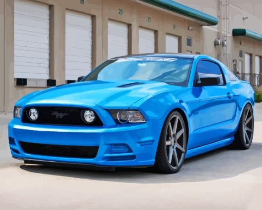 Blue Ford Mustang Car Diamond Painting