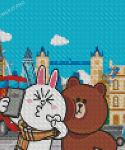 Brown And Cony In London Diamond Painting
