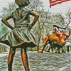 Bull and Girl New York Diamond Painting