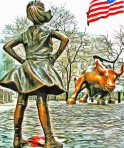 Bull and Girl New York Diamond Painting