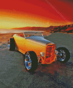 Classic 32 Ford Car At Sunset Diamond Paintings