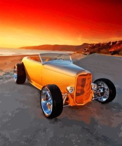 Classic 32 Ford Car At Sunset Diamond Painting