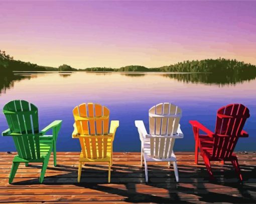 Colorful Chairs Muskoka Diamond Painting