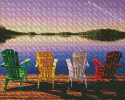 Colorful Chairs Muskoka Diamond Painting