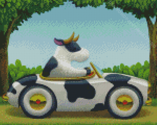 Cow Car Diamond Paintings