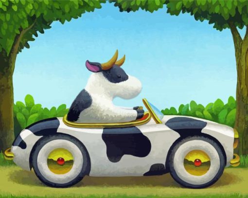 Cow Car Diamond Painting