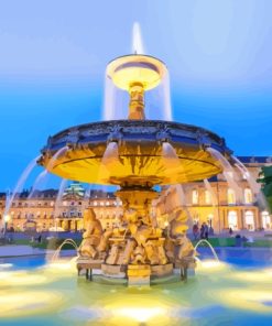 Germany Stuttgart Fountain Diamond Painting