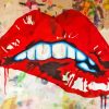 Graffiti Red Lips Diamond Painting