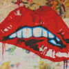 Graffiti Red Lips Diamond Painting