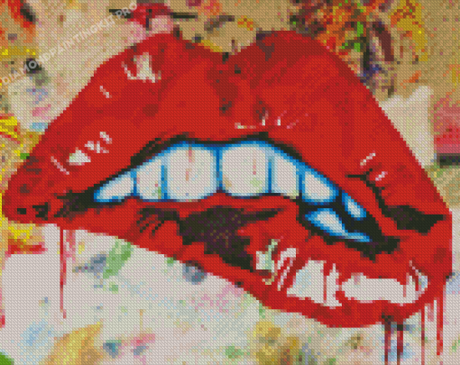 Graffiti Red Lips Diamond Painting