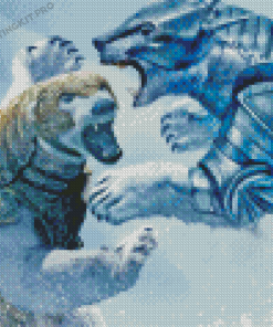 Iorek Byrnison Fighting With Bear Diamond Painting